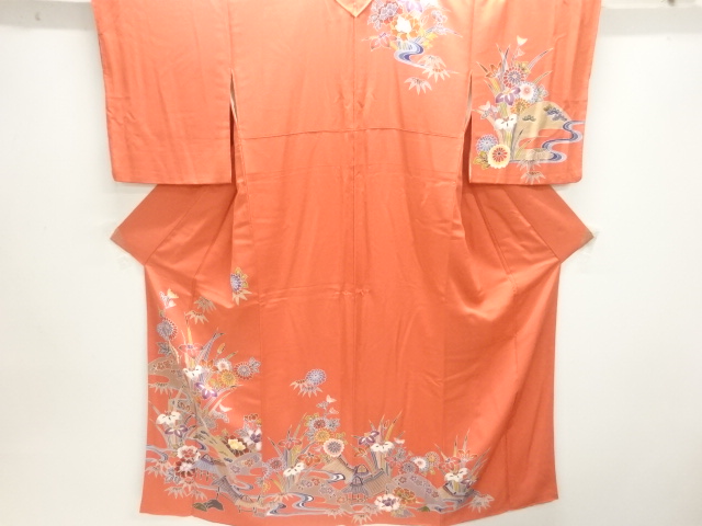 JAPANESE KIMONO / HOMONGI / KATAZOME / HOUSE & PLANT